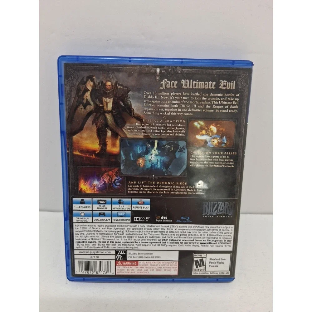 Diablo III: Ultimate Evil Edition (Playstation 4, 2014)